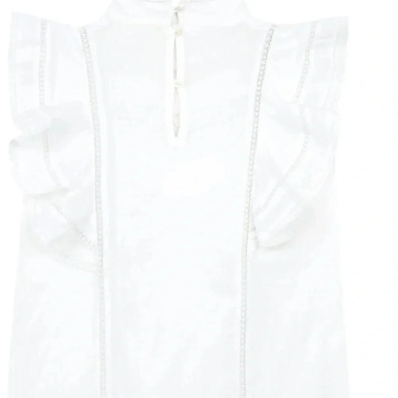 Hartford Girl’s Hedine White Flutter Sleeve Top - Picture 9 of 9